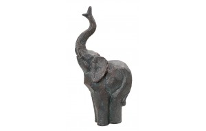 Επιτραπέζια διακοσμητική κεραμική φιγούρα ελέφαντα σε γκρι χρώμα 33x19x67 εκ