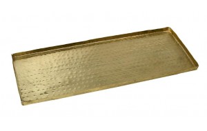 Έθνικ πλατώ αλουμινίου Pandora ορθογώνιο σφυρήλατο σε χρυσό χρώμα σετ των δύο τεμαχίων 51x19 εκ