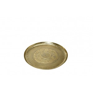 Στρογγυλός σκαλιστός δίσκος αλουμινίου Pandora σε χρυσό χρώμα σετ των τεσσάρων 25 εκ