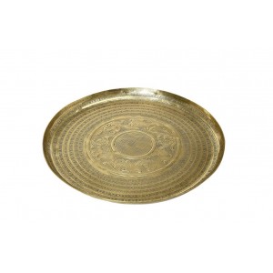 Στρογγυλός σκαλιστός δίσκος αλουμινίου Pandora σε χρυσό χρώμα σετ των δύο 38 εκ