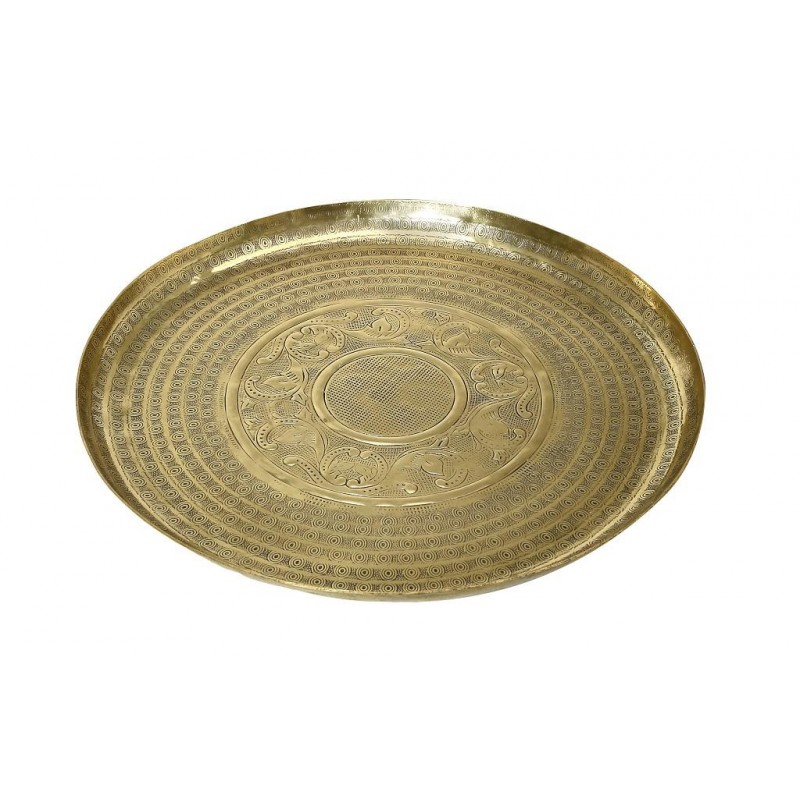 Στρογγυλός σκαλιστός δίσκος αλουμινίου Pandora σε χρυσό χρώμα σετ των δύο 43 εκ