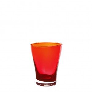 Γυάλινο ποτήρι νερού κόκκινο σετ των έξι τεμαχίων 8x11 εκ
