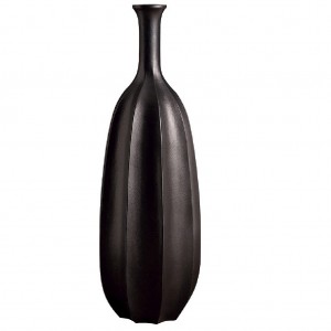 Διακοσμητικό επιδαπέδιο βάζο από fiberclay σε μαύρη απόχρωση 42x120 εκ