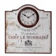 Vintage ρολόι τοίχου Chef le Normad από mdf σε λευκό χρώμα 40x43 εκ