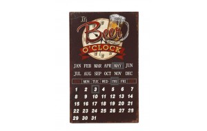 Μεταλλικό ημερολόγιο Beer o clock 25x40 εκ