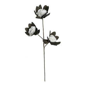 Διακοσμητικό κλαδί από λευκά λουλούδια σε σετ των έξι τεμαχίων 110 εκ