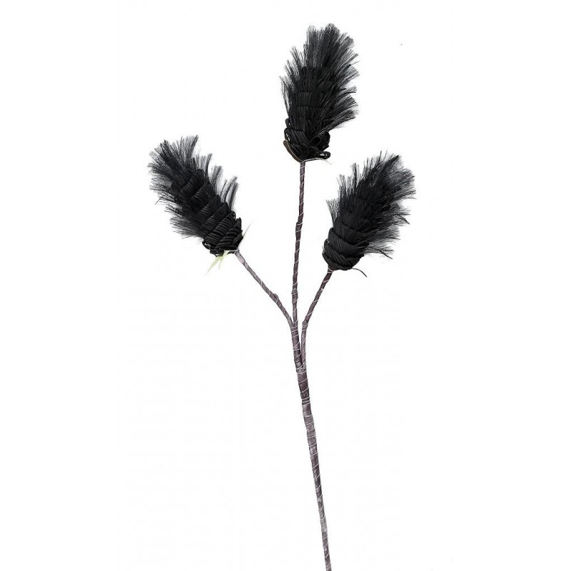 Διακοσμητικό άνθος σε μαύρη απόχρωση σετ των έξι τεμαχίων 96 εκ