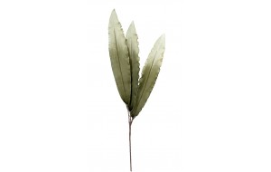 Διακοσμητικό κλαδί με τρία φύλλα σε πράσινη απόχρωση σετ των δώδεκα τεμαχίων 125 εκ