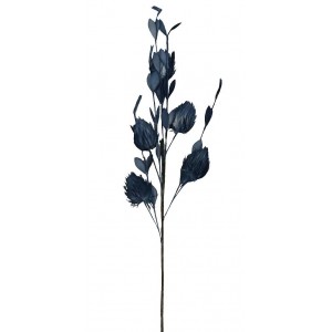 Διακοσμητικό τεχνητό λουλούδι σε μπλε απόχρωση σετ των έξι τεμαχίων 109 εκ