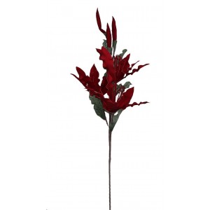 Κλαδί διακοσμητικό με λουλούδια σε κόκκινη απόχρωση σε σετ των έξι τεμαχίων 119 εκ