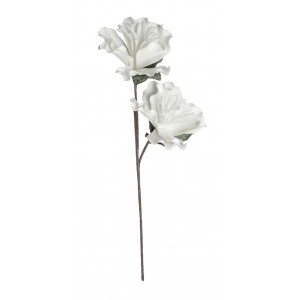 Διακοσμητικό κλαδί με λουλούδια σε λευκό χρώμα σε σετ των έξι τεμαχίων 93 εκ