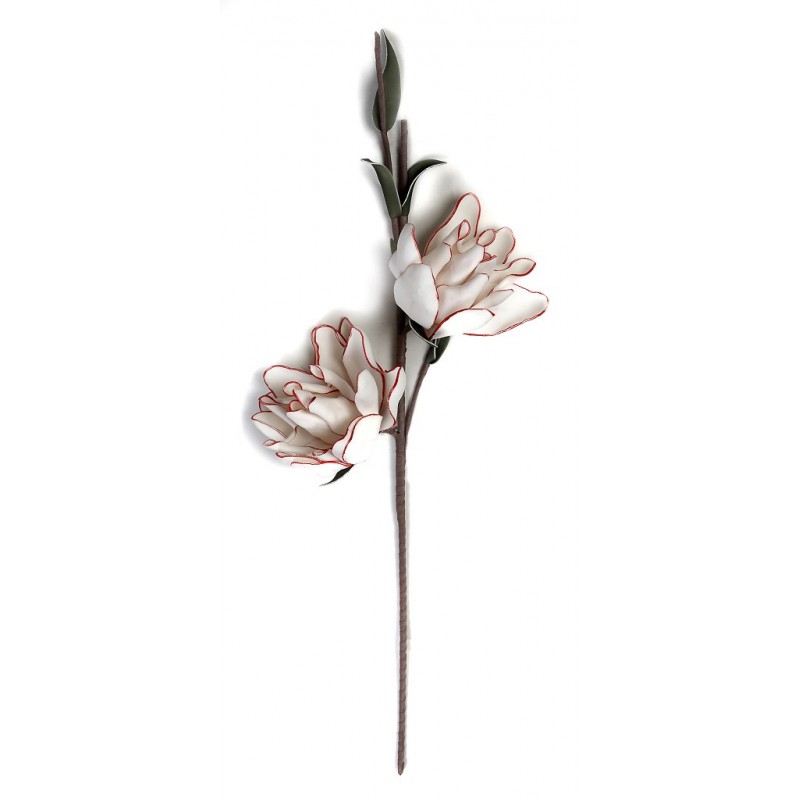 Λευκό διακοσμητικό λουλούδι σε λευκό χρώμα σετ των έξι 86 εκ