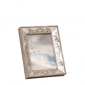 Γυάλινη κορνίζα καθρέπτης με vintage μπορντούρα 16x4x21 εκ