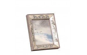 Γυάλινη κορνίζα καθρέπτης με vintage μπορντούρα 19x4x24 εκ