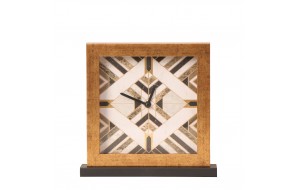Επιτραπέζιο ρολόι από γυαλί και πολυρέζιν 25x5x25 εκ