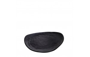 Μαύρο πιάτο Wavy Matte από μελαμίνη σετ τριάντα τεμαχίων 24x26x2 εκ