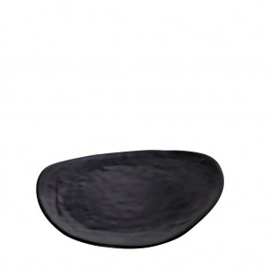 Μαύρο πιάτο Wavy Matte από μελαμίνη σετ τριάντα τεμαχίων 24x26x2 εκ