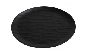 Wavy Matte Black πιάτο ρηχό στρογγυλό σετ των εικοσιτεσσάρων 32 εκ