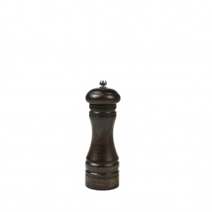 Πιπερόμυλος σκούρος ξύλινος με κεραμικό μύλο σετ των τεσσάρων τεμαχίων 5x13 εκ