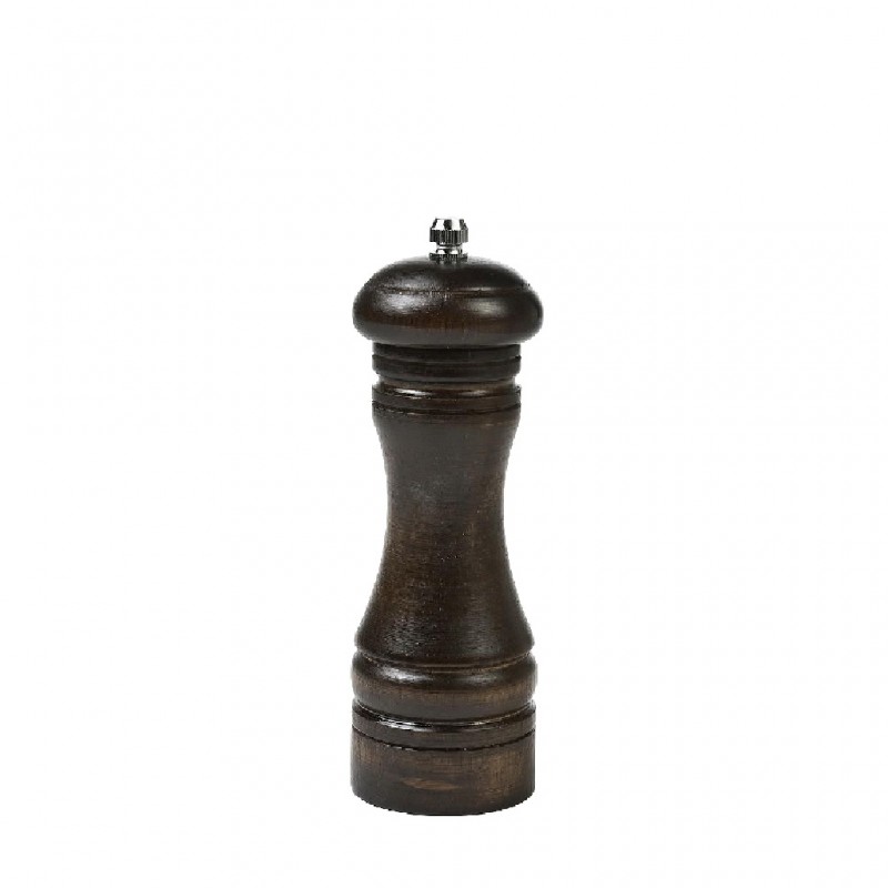 Πιπερόμυλος σκούρος ξύλινος με κεραμικό μύλο σετ των τεσσάρων τεμαχίων 6x21 εκ