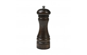Πιπερόμυλος σκούρος ξύλινος με κεραμικό μύλο σετ των δύο τεμαχίων 6x26 εκ