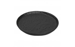 Στρογγυλό πιάτο Lava stoneware σε μαύρο χρώμα σετ των τεσσάρων τεμαχίων 27 εκ