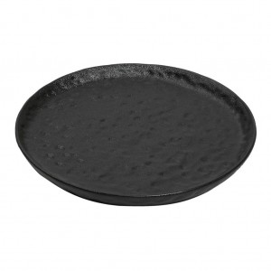 Στρογγυλό πιάτο Lava stoneware σε μαύρο χρώμα σετ των τεσσάρων τεμαχίων 27 εκ