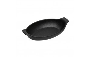 Lava σκεύος για σαγανάκι stoneware οβάλ σε μαύρο χρώμα σετ των τεσσάρων τεμαχίων 24x13x6 εκ