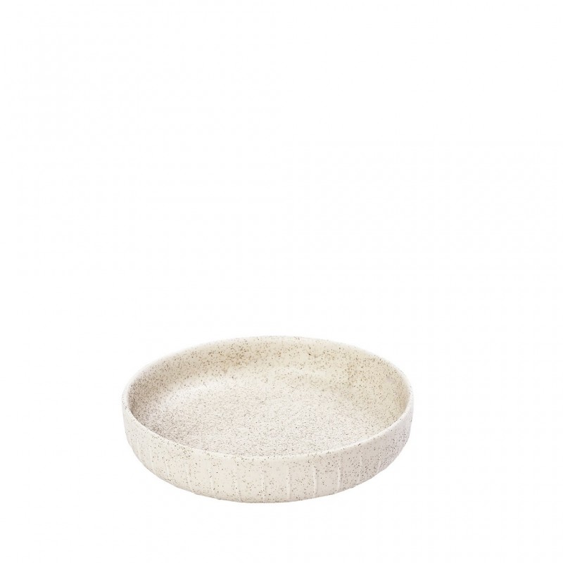Gobi Sand χειροποίητο πορσελάνινο μπωλ ρηχό στρογγυλό λευκό ματ σετ έξι τεμαχίων 13.5x13.5x3.4 εκ