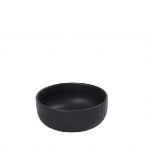 Gobi Sand χειροποίητο πορσελάνινο μπωλ βαθύ στρογγυλό μαύρο ματ σετ έξι τεμαχίων 11.5x11.5x5 εκ