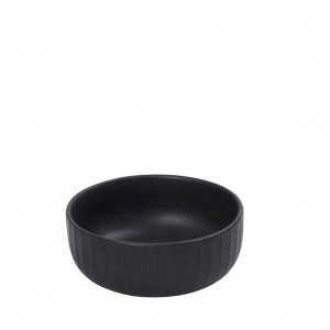 Gobi Sand χειροποίητο πορσελάνινο μπωλ βαθύ στρογγυλό μαύρο ματ σετ έξι τεμαχίων 13.5x13.5x5.5 εκ