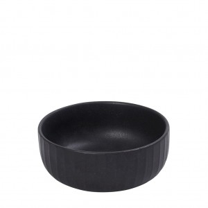 Gobi black sand χειροποίητο μπωλ βαθύ στρογγυλό μαύρο ματ σετ έξι τεμαχίων 15.5x6 εκ