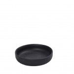 Gobi Sand χειροποίητο πορσελάνινο μπωλ ρηχό στρογγυλό μαύρο ματ σετ έξι τεμαχίων 13.5x3.4 εκ
