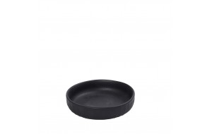Gobi Sand χειροποίητο πορσελάνινο μπωλ ρηχό στρογγυλό μαύρο ματ σετ έξι τεμαχίων 13.5x3.4 εκ