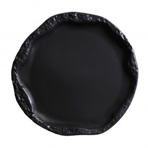 Πορσελάνινο πιάτο φαγητού ρηχό Volcano σε μαύρο ματ χρώμα σετ των τεσσάρων τεμαχίων 27 εκ