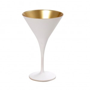 Maya ποτήρι martini σε λευκό και χρυσό ματ χρώμα σετ των έξι τεμαχίων 11x18 εκ