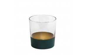 Alfa πράσινο ποτήρι γυάλινο νερού σετ έξι τεμάχια 8.6x9.05 εκ