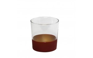 Alfa κόκκινο ποτήρι γυάλινο νερού σετ έξι τεμάχια 8.6x9.05 εκ