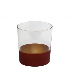 Alfa κόκκινο ποτήρι γυάλινο νερού σετ έξι τεμάχια 8.6x9.05 εκ