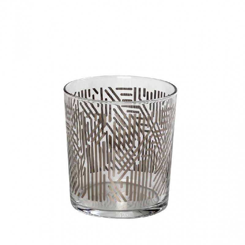 Labyrinth ασημί απόχρωσης ποτήρι γυάλινο νερού σετ έξι τεμάχια 8.6x9.05 εκ