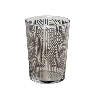 Labyrinth γυάλινο ποτήρι νερού ασημί απόχρωσης σετ έξι τεμάχια 8.8x12.05 εκ