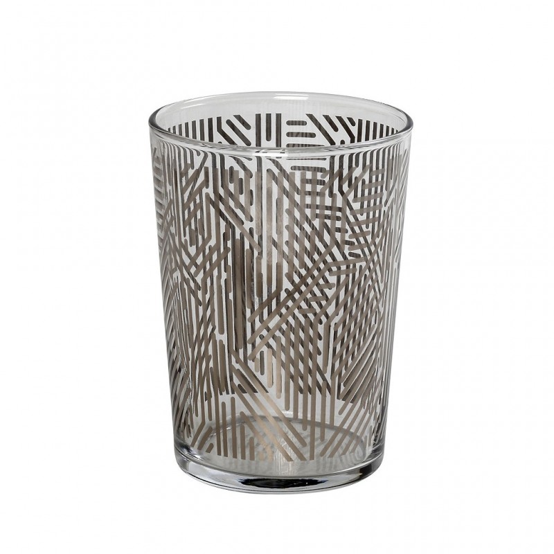 Labyrinth γυάλινο ποτήρι νερού ασημί απόχρωσης σετ έξι τεμάχια 8.8x12.05 εκ