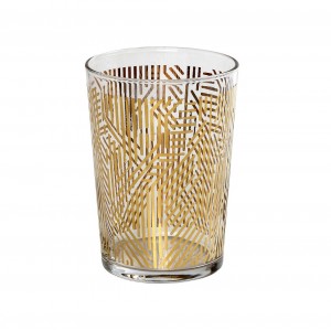 Χρυσής απόχρωσης Labyrinth γυάλινο ποτήρι νερού σετ έξι τεμάχια 8.8x12.05 εκ