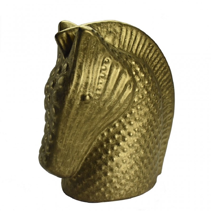 Κεραμικό άλογο σε χρυσό χρώμα 24x13x27 εκ