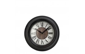 Μαύρο επιτοίχιο ρολόι από πολυρεζίνη 23 εκ