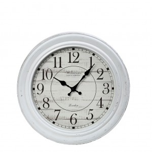 Λευκό στρογγυλό ρολόι τοίχου από πολυρέζιν 40 εκ
