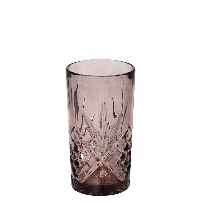 Γυάλινο ποτήρι νερού Stanley σε μωβ χρώμα σετ των έξι τεμαχίων 8x14 εκ
