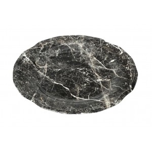 Marble στρογγυλή πιατέλα σε μαύρο χρώμα σετ των δύο τεμαχίων 33 εκ