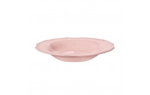 Tiffany κεραμικό βαθύ πιάτο σε ροζ χρώμα σετ των έξι τεμαχίων 24x3 εκ