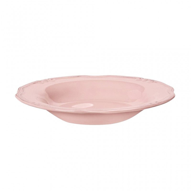 Tiffany κεραμικό βαθύ πιάτο σε ροζ χρώμα σετ των έξι τεμαχίων 24 εκ